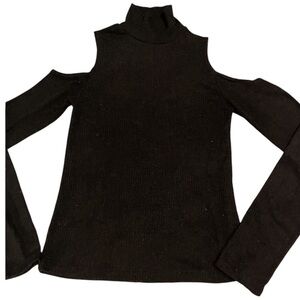 Zara Cold Shoulder Knit Turtleneck Sweater Top